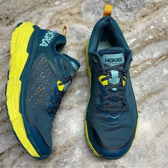Hoka One One Challenger ATR 6 Hiking Running Shoe Blue Coral Primrose Men’s 9D